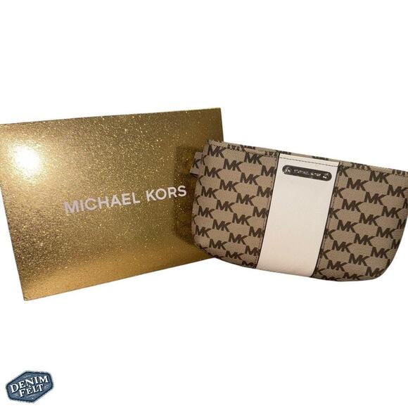Michael Kors Tan/White Monogram Adjustable Belt/Crossbody Bag | NEW!! - Picture 1 of 12
